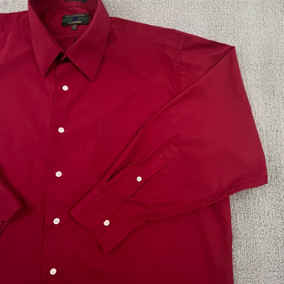 Alexander Julian Colours Shirt XL Burgundy Button Up Single Needle Luxury Men - Picture 4 of 12